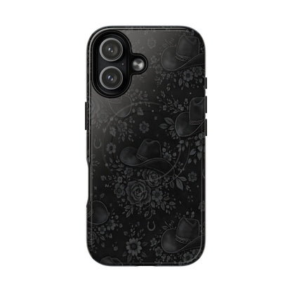 Western Noir Floral Hats Magnetic Case