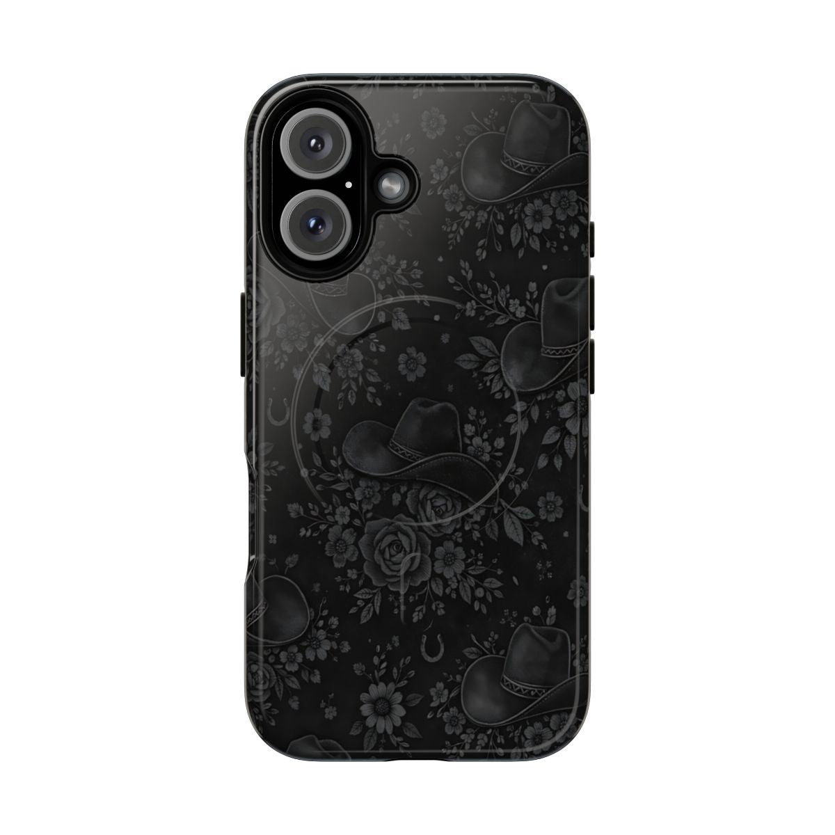 Western Noir Floral Hats Magnetic Case