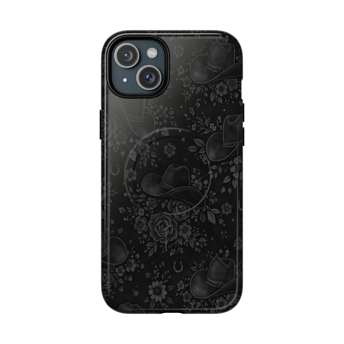 Western Noir Floral Hats Magnetic Case