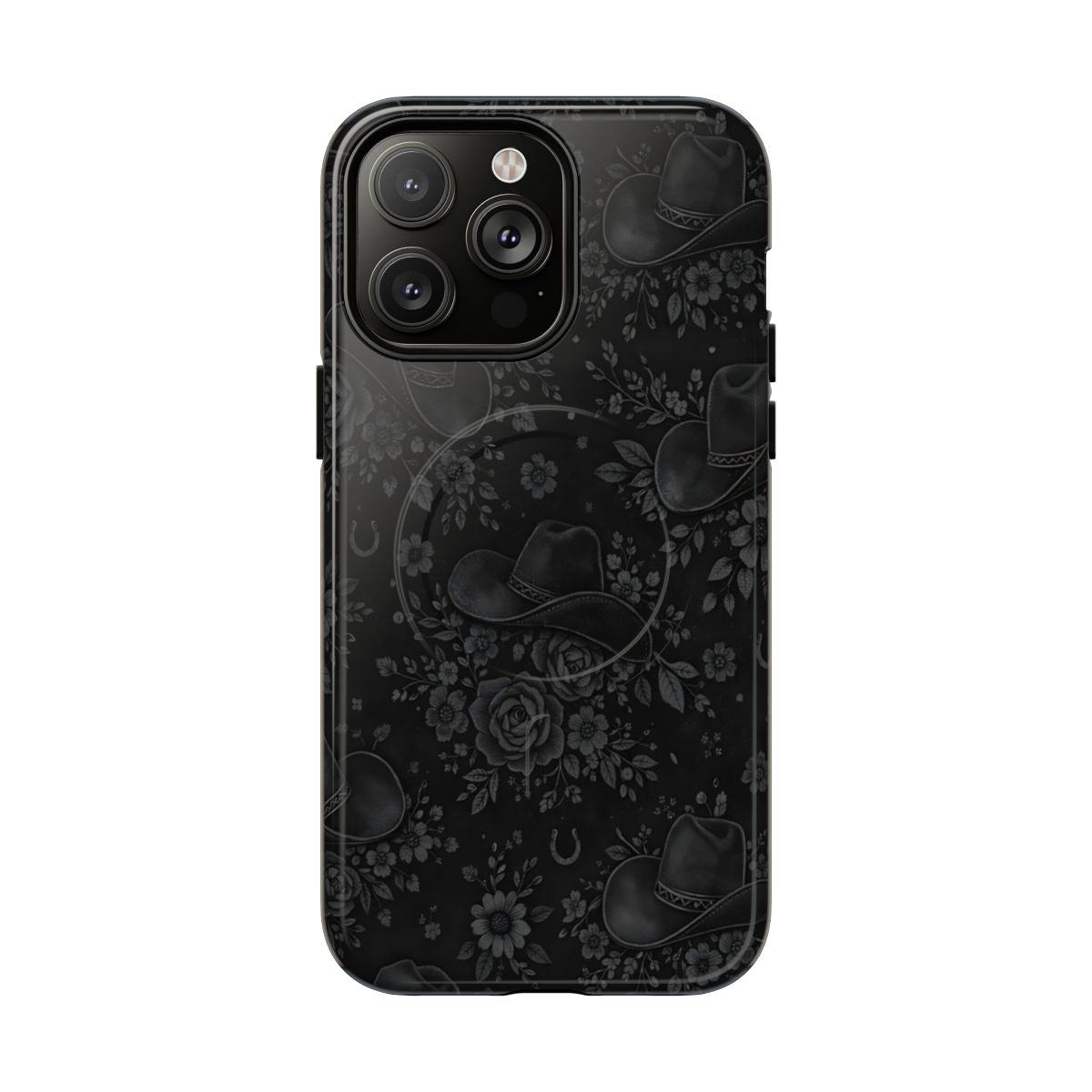 Western Noir Floral Hats Magnetic Case