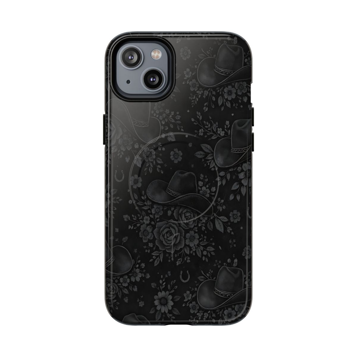 Western Noir Floral Hats Magnetic Case