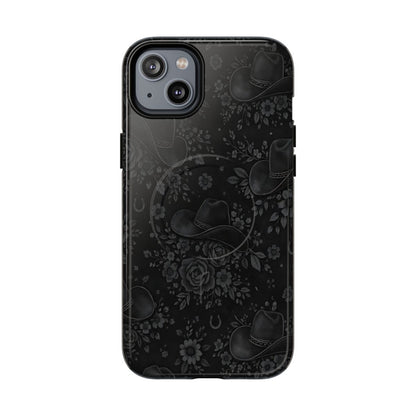 Western Noir Floral Hats Magnetic Case