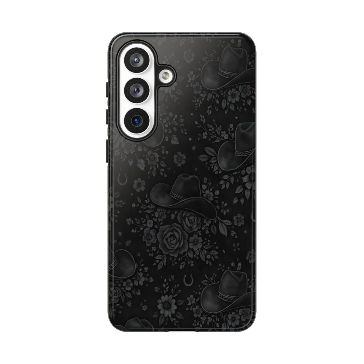 Western Noir Floral Hats Tough Case