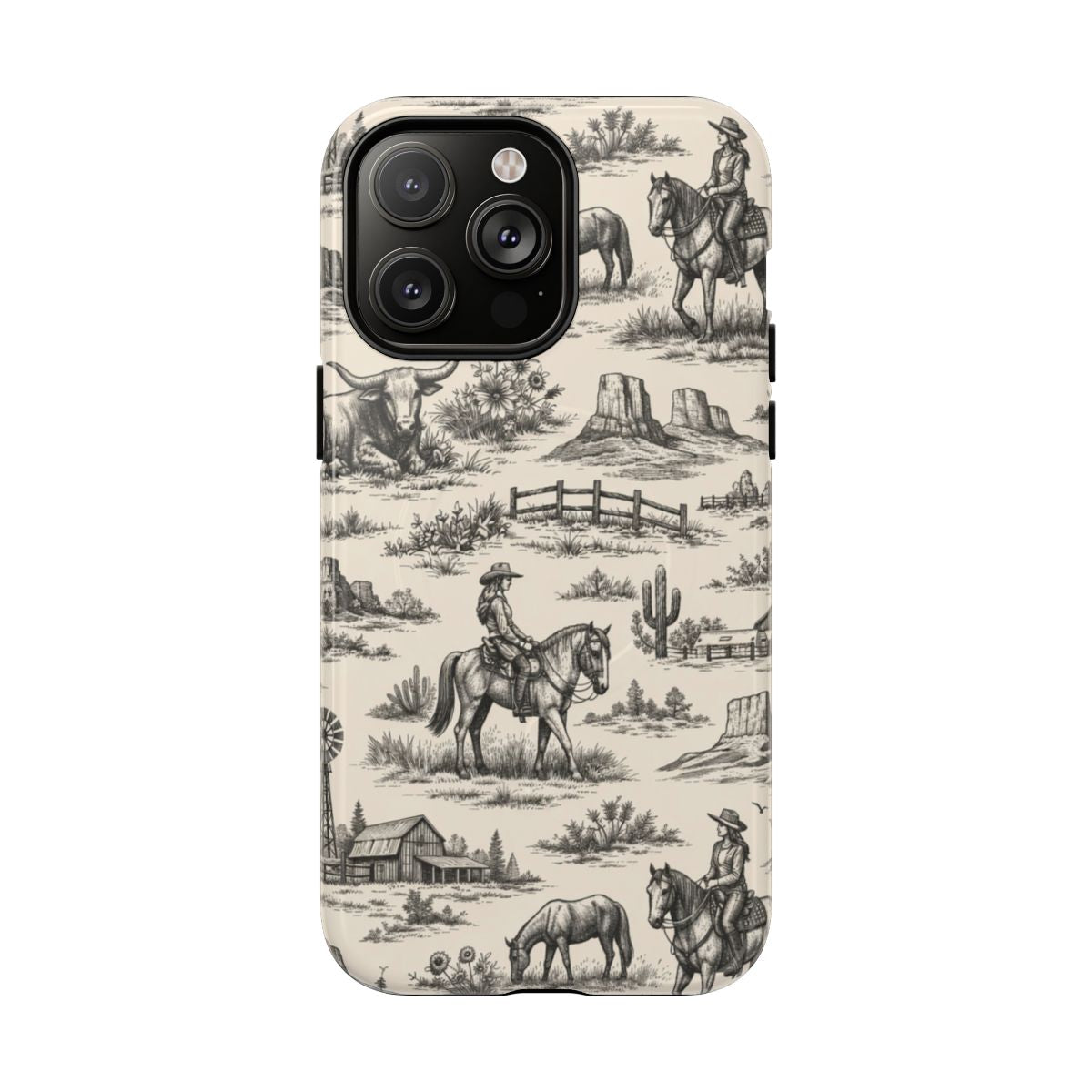 Western Toile Black Magnetic Case