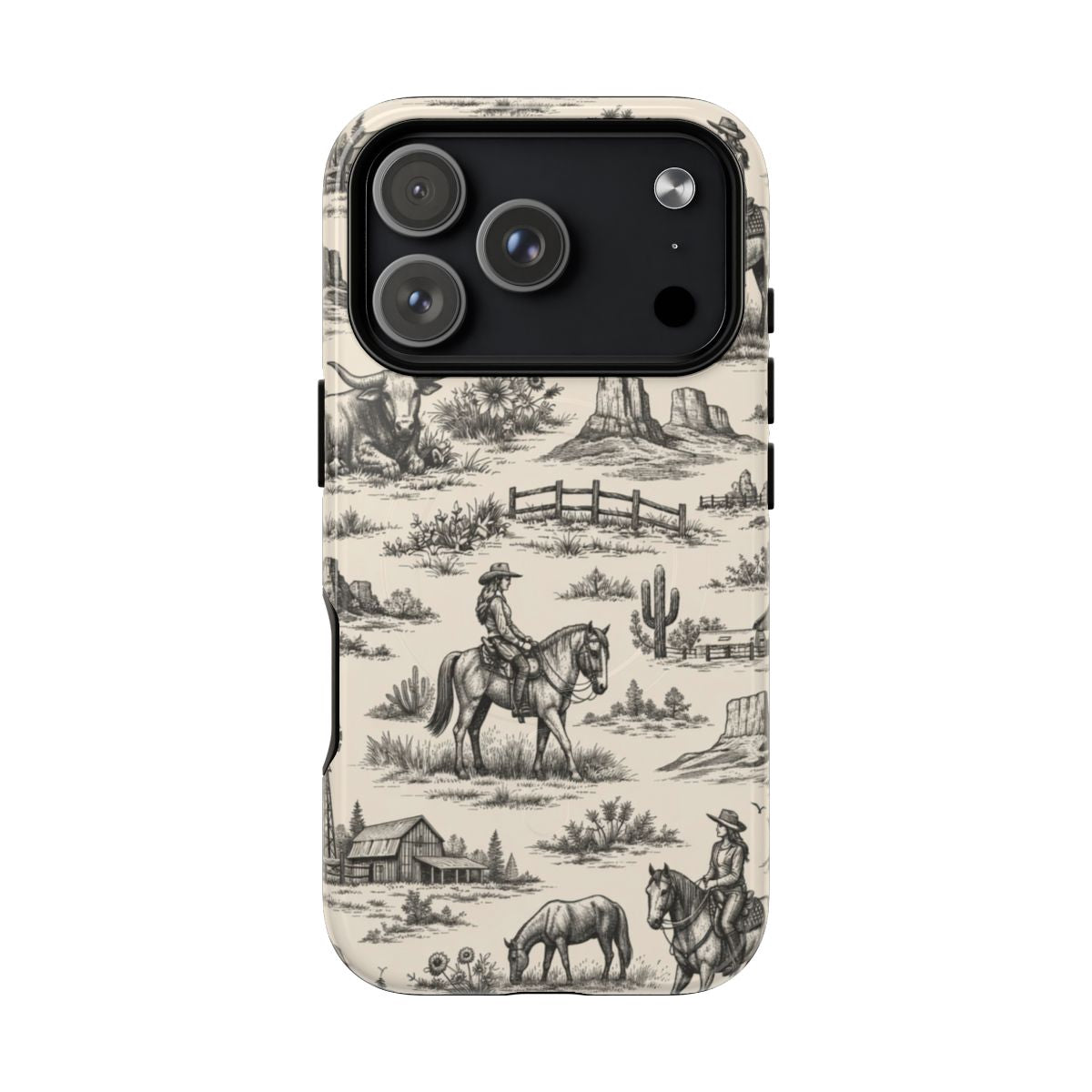 Western Toile Black Magnetic Case