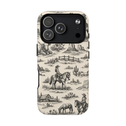 Western Toile Black Magnetic Case