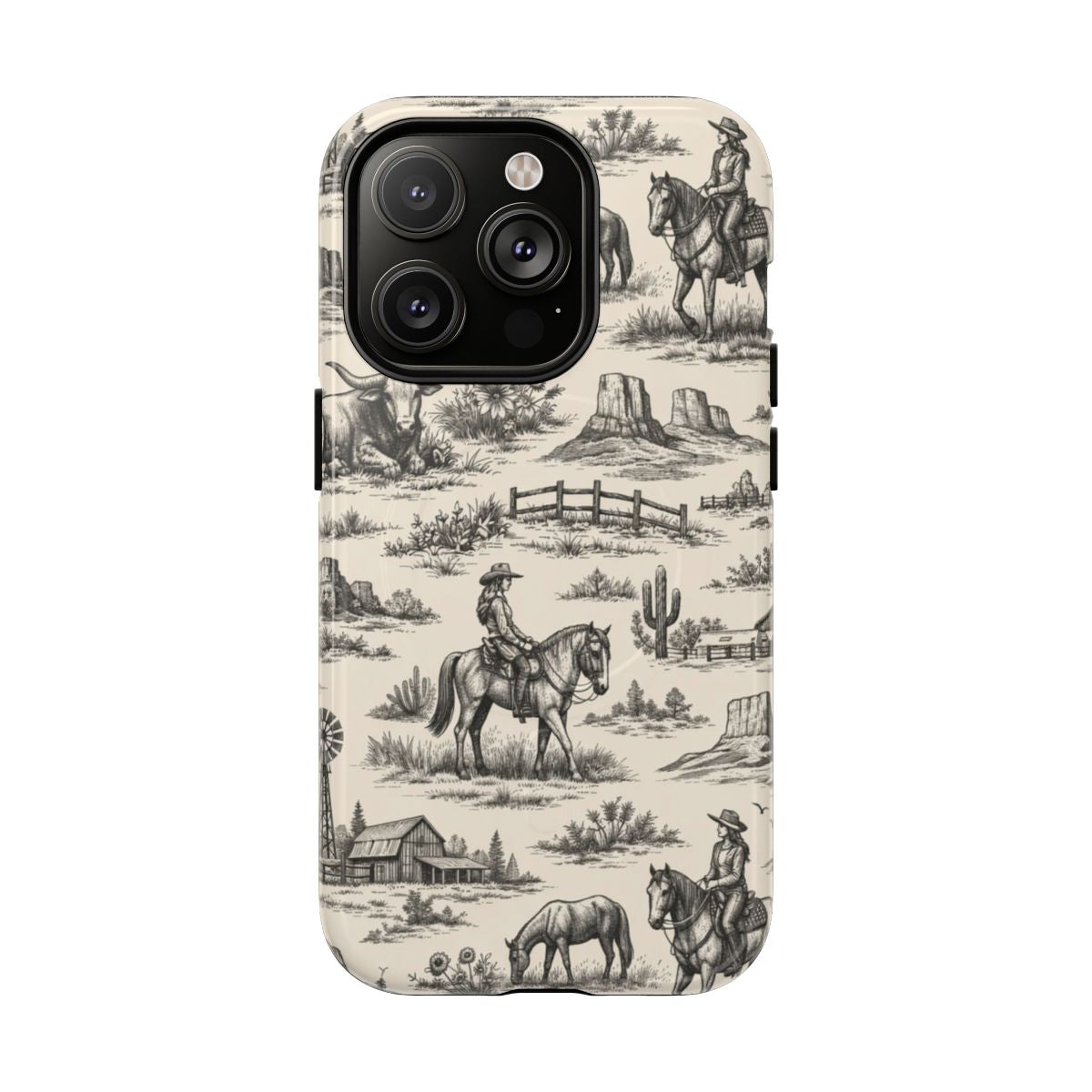 Western Toile Black Magnetic Case