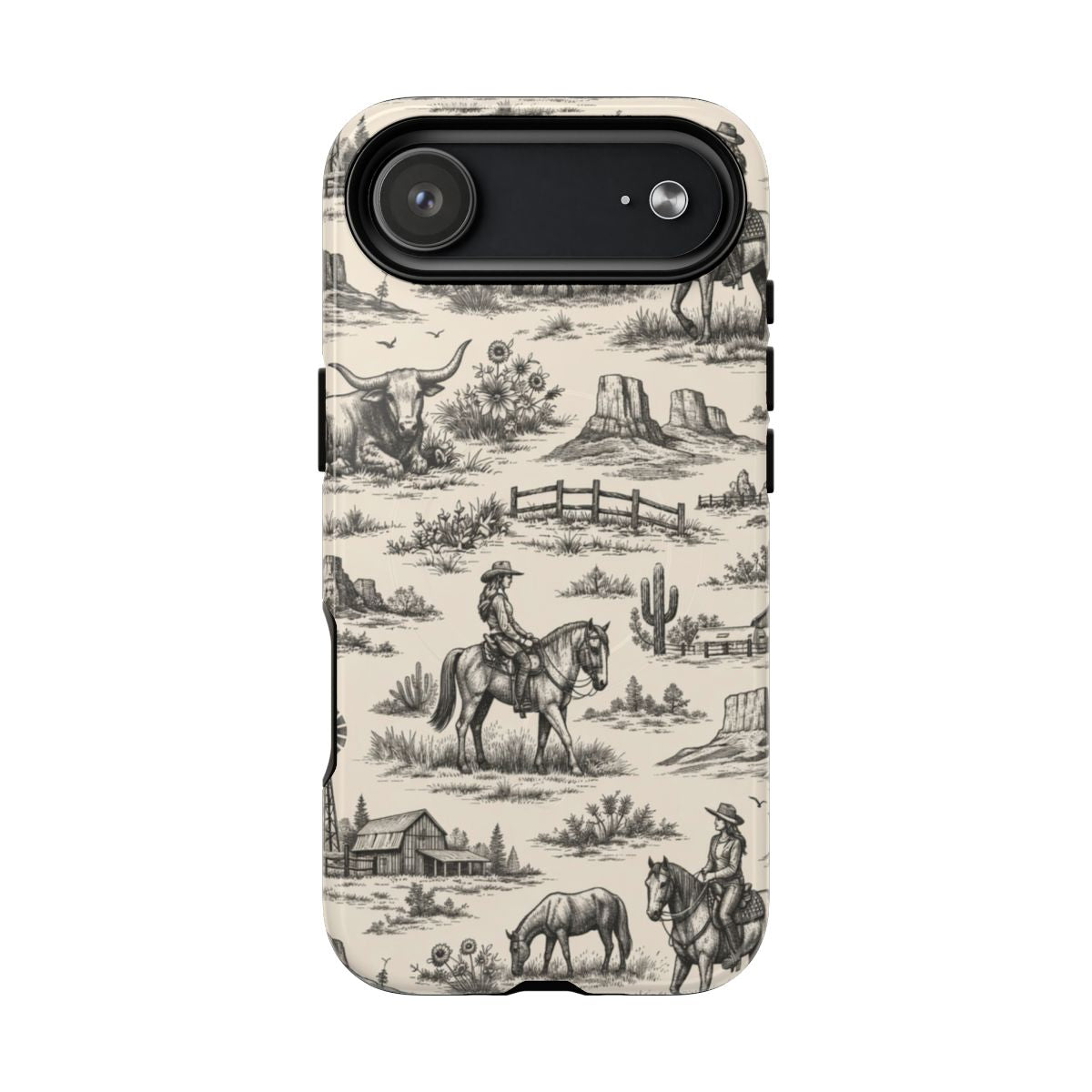 Western Toile Black Magnetic Case