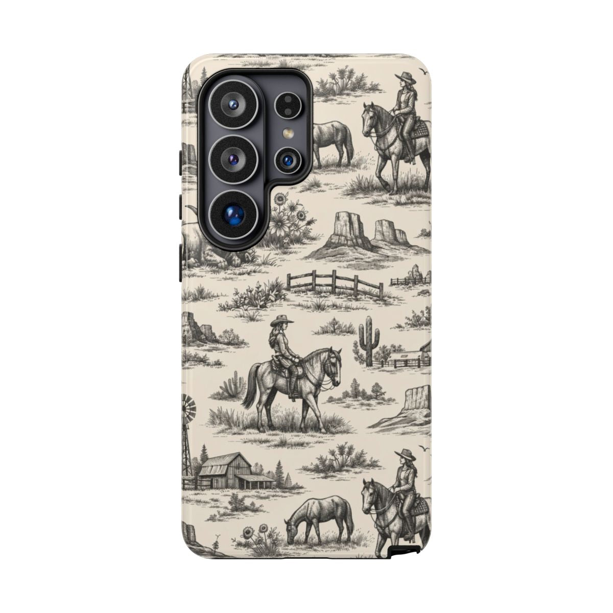 Western Toile Black Tough Case