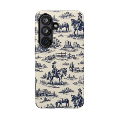 Western Toile Navy Tough Case