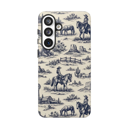 Western Toile Navy Tough Case