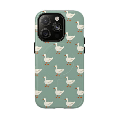 White Ducks on Teal Magnetic Case