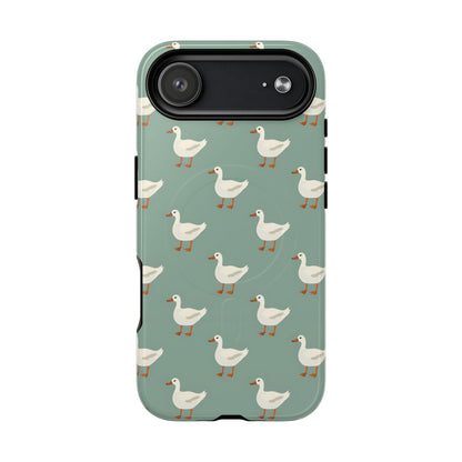 White Ducks on Teal Magnetic Case