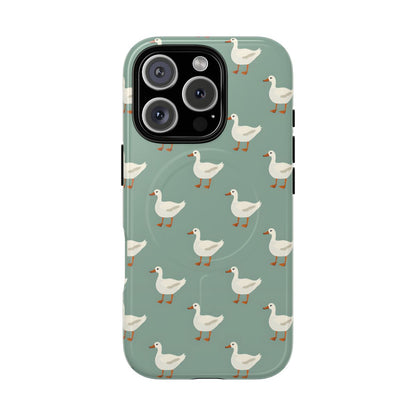 White Ducks on Teal Magnetic Case