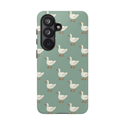 White Ducks on Teal Tough Case