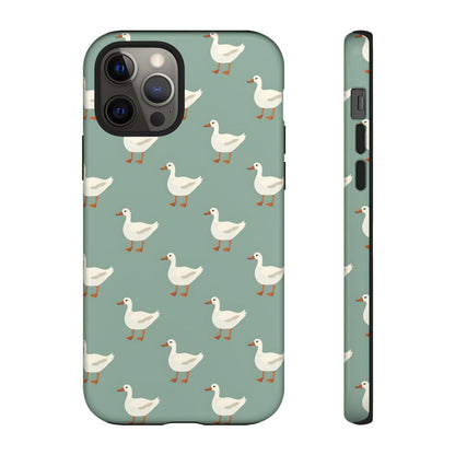 White Ducks on Teal Tough Case