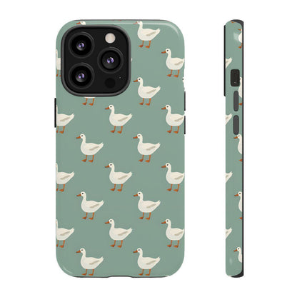 White Ducks on Teal Tough Case