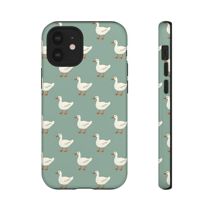 White Ducks on Teal Tough Case