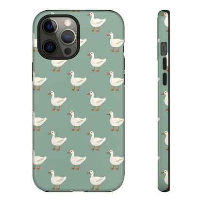 White Ducks on Teal Tough Case