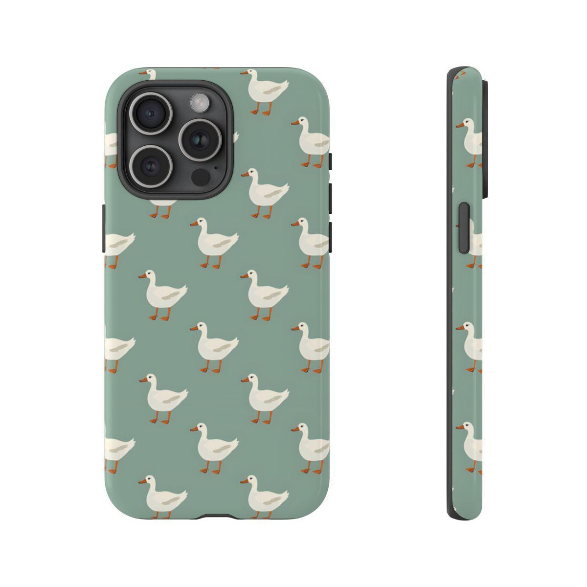 White Ducks on Teal Tough Case