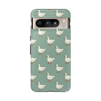 White Ducks on Teal Tough Case