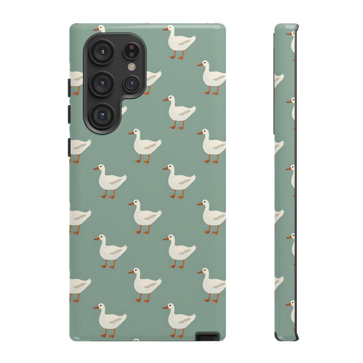 White Ducks on Teal Tough Case