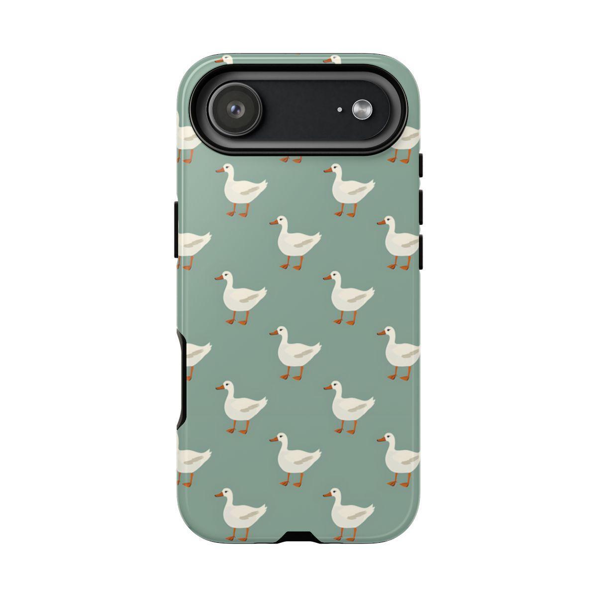 White Ducks on Teal Tough Case