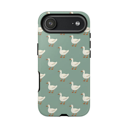 White Ducks on Teal Tough Case