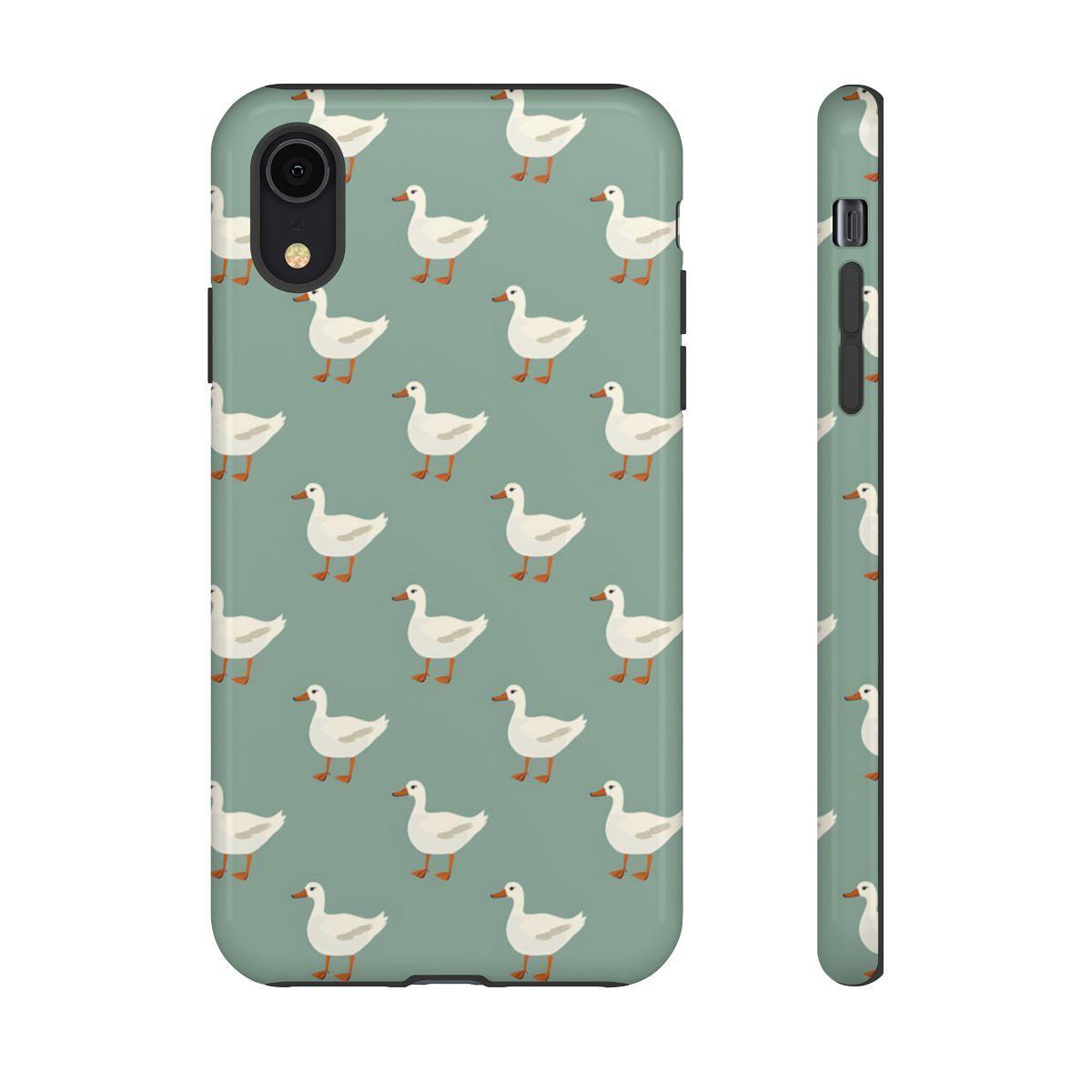 White Ducks on Teal Tough Case