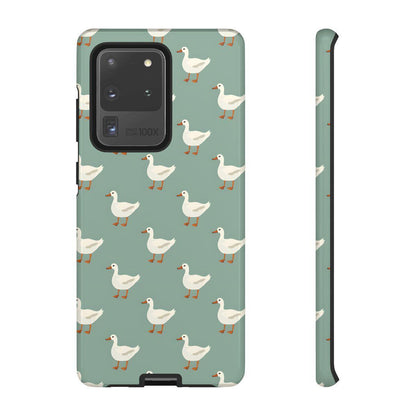 White Ducks on Teal Tough Case