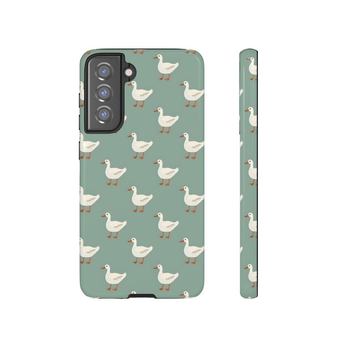 White Ducks on Teal Tough Case