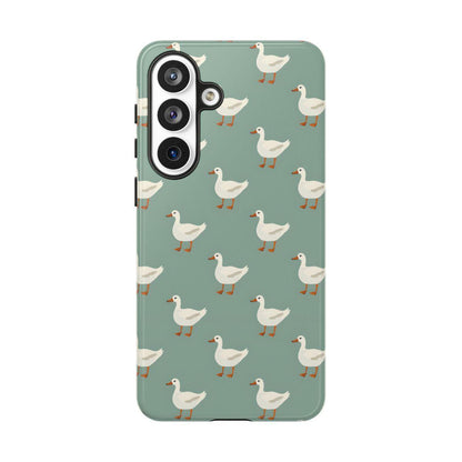 White Ducks on Teal Tough Case