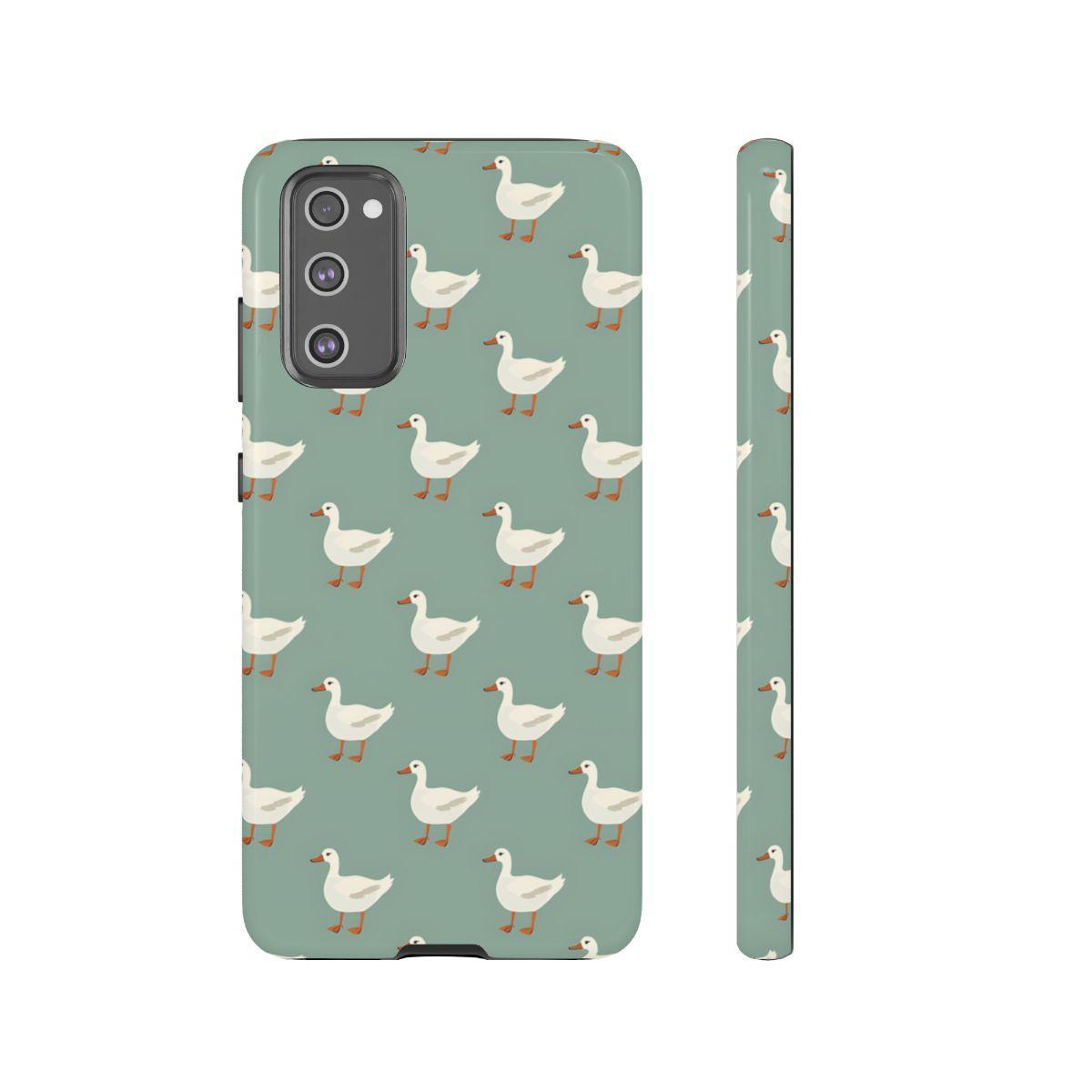 White Ducks on Teal Tough Case