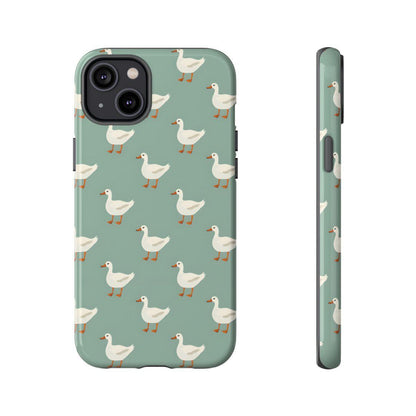 White Ducks on Teal Tough Case