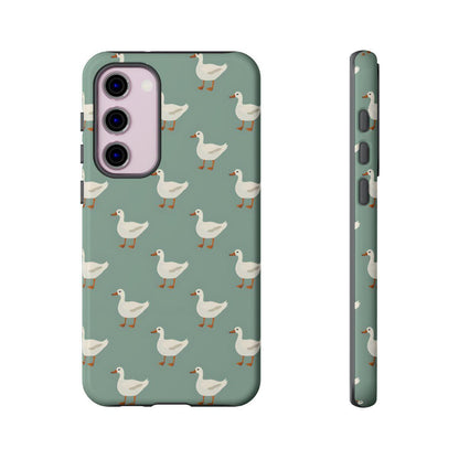 White Ducks on Teal Tough Case