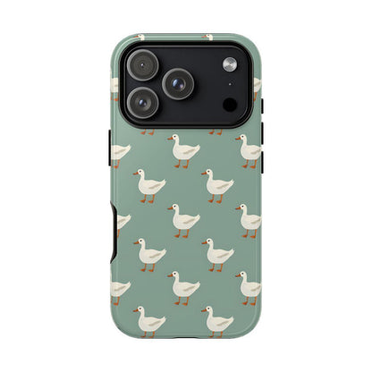 White Ducks on Teal Tough Case