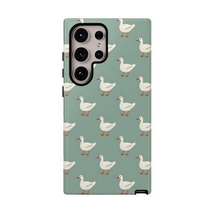 White Ducks on Teal Tough Case