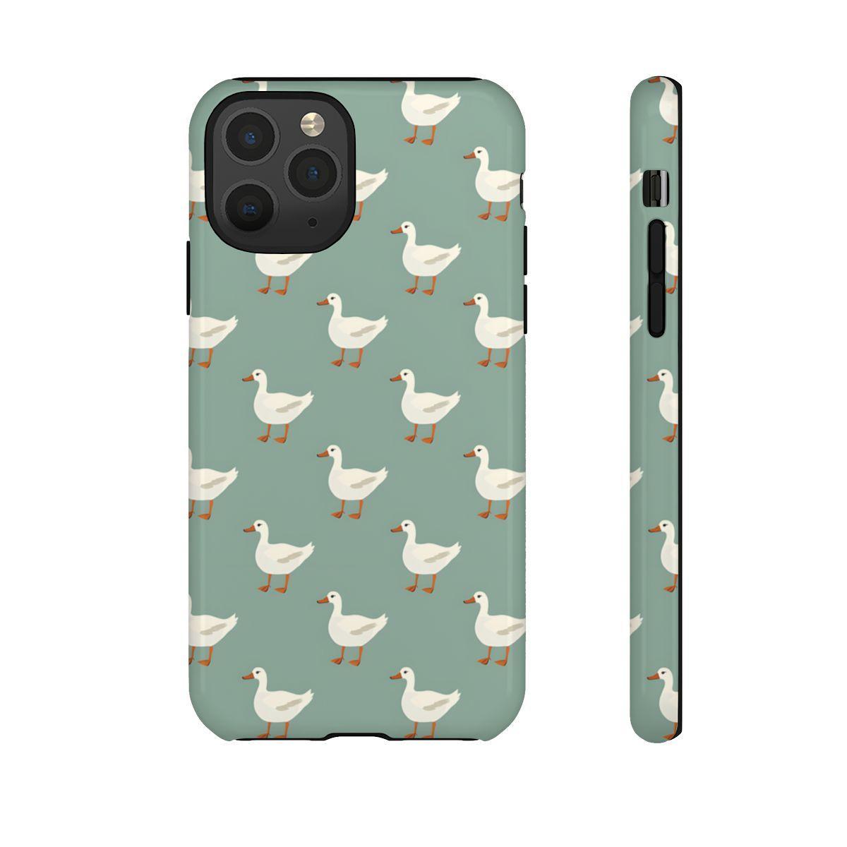 White Ducks on Teal Tough Case