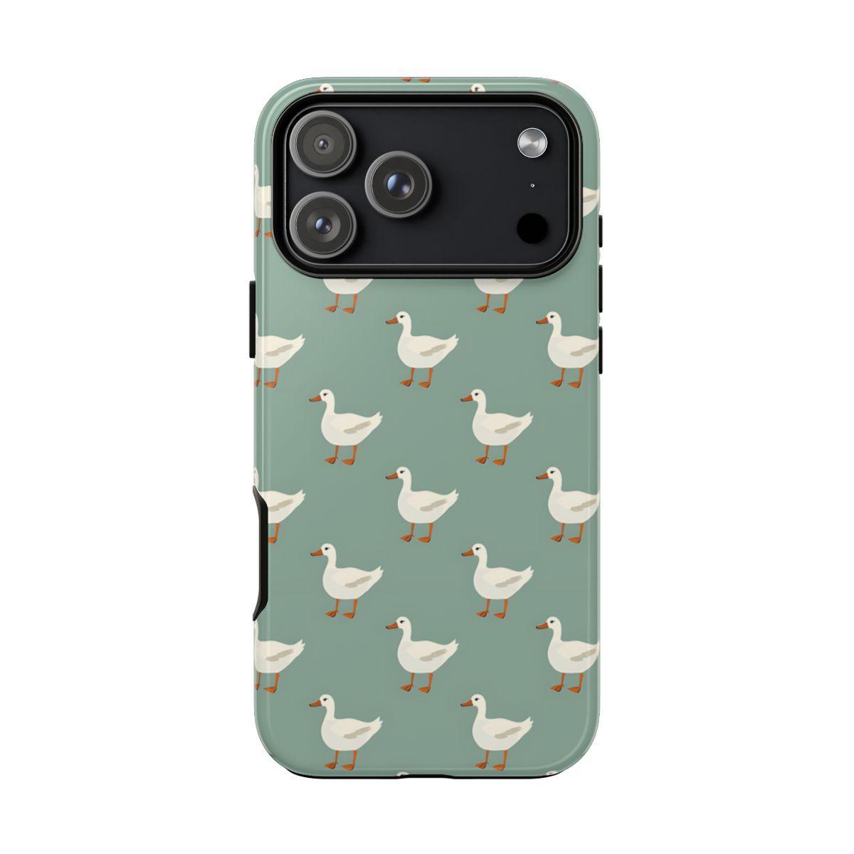 White Ducks on Teal Tough Case