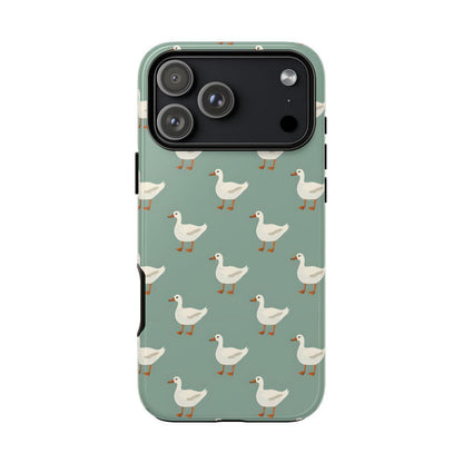 White Ducks on Teal Tough Case