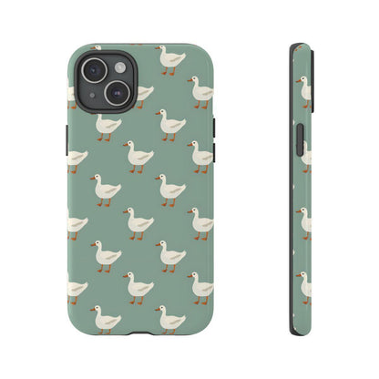 White Ducks on Teal Tough Case