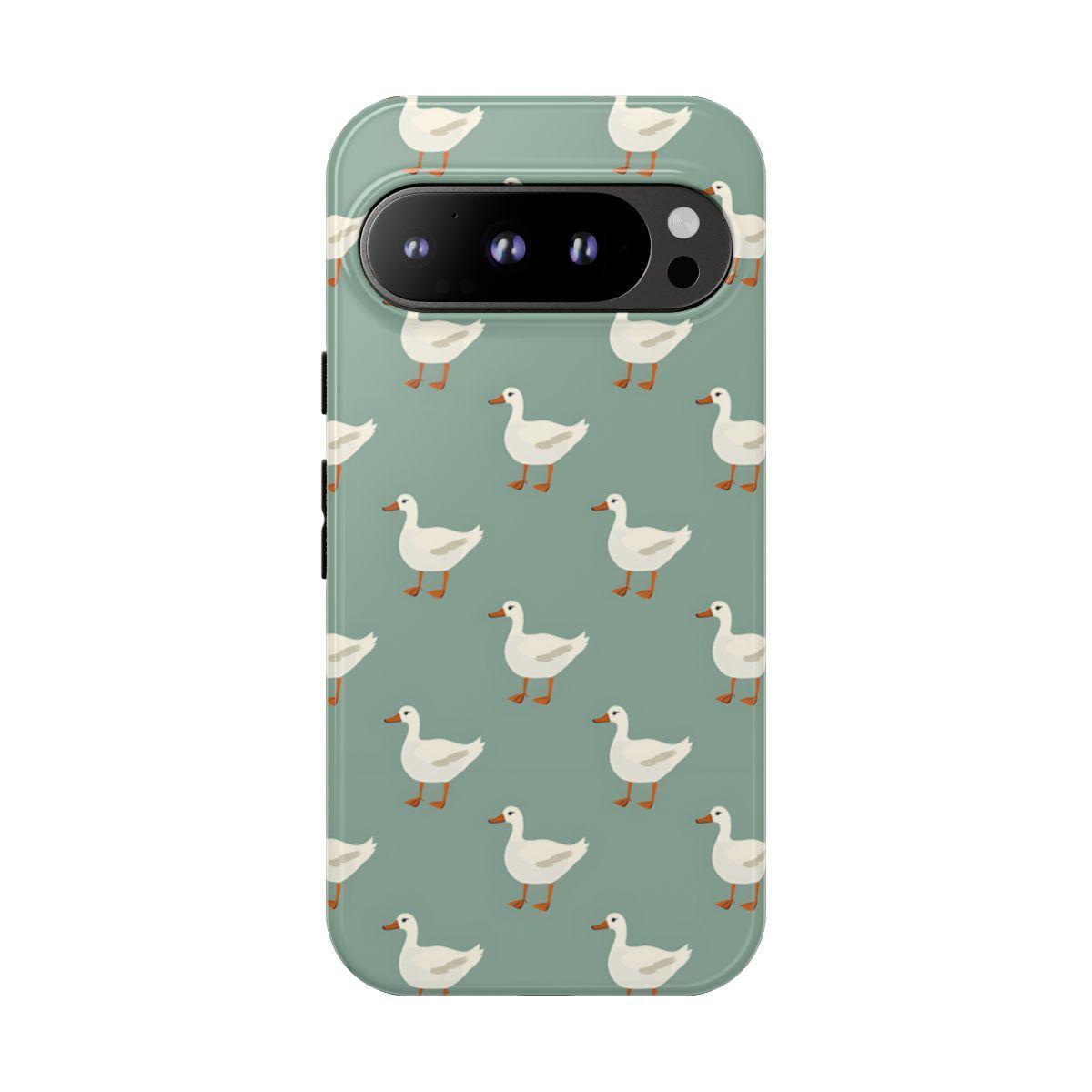 White Ducks on Teal Tough Case