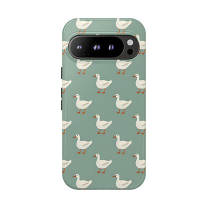 White Ducks on Teal Tough Case
