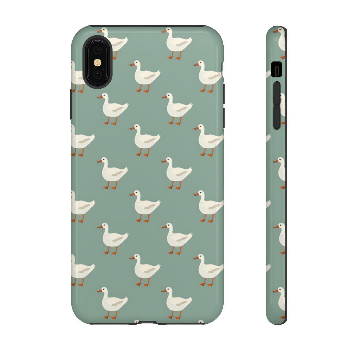 White Ducks on Teal Tough Case