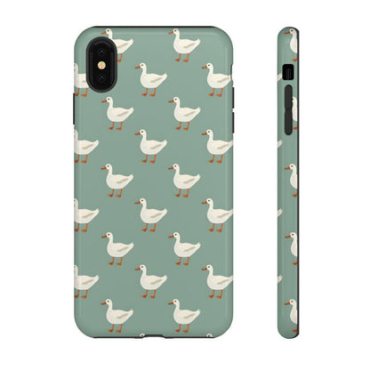 White Ducks on Teal Tough Case