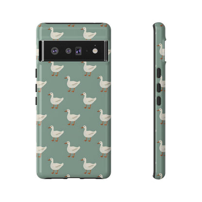 White Ducks on Teal Tough Case