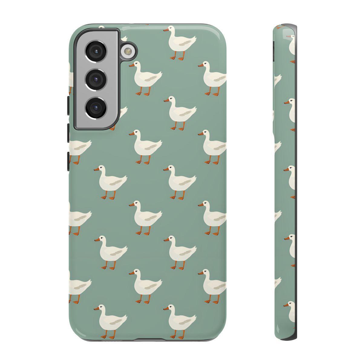 White Ducks on Teal Tough Case