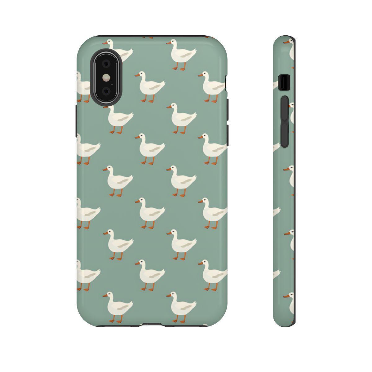 White Ducks on Teal Tough Case