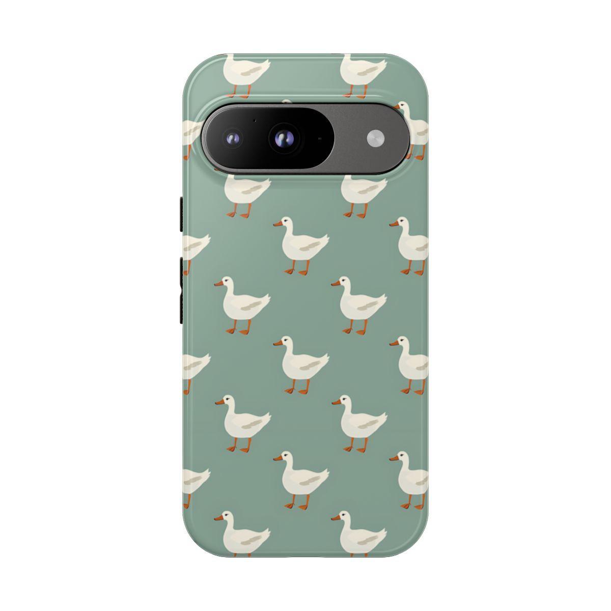 White Ducks on Teal Tough Case