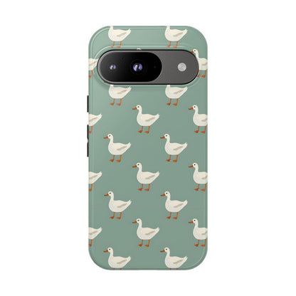 White Ducks on Teal Tough Case